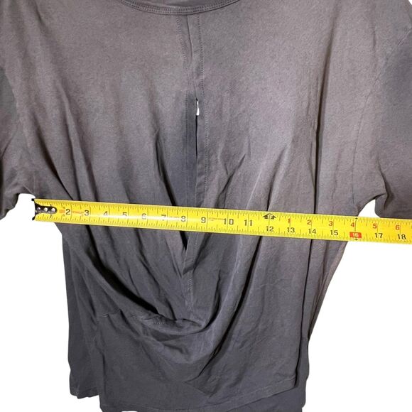 Current/Elliott Shirt Womens 0 Washed Gray The Draped Tee Made USA Twist Front - Picture 8 of 13